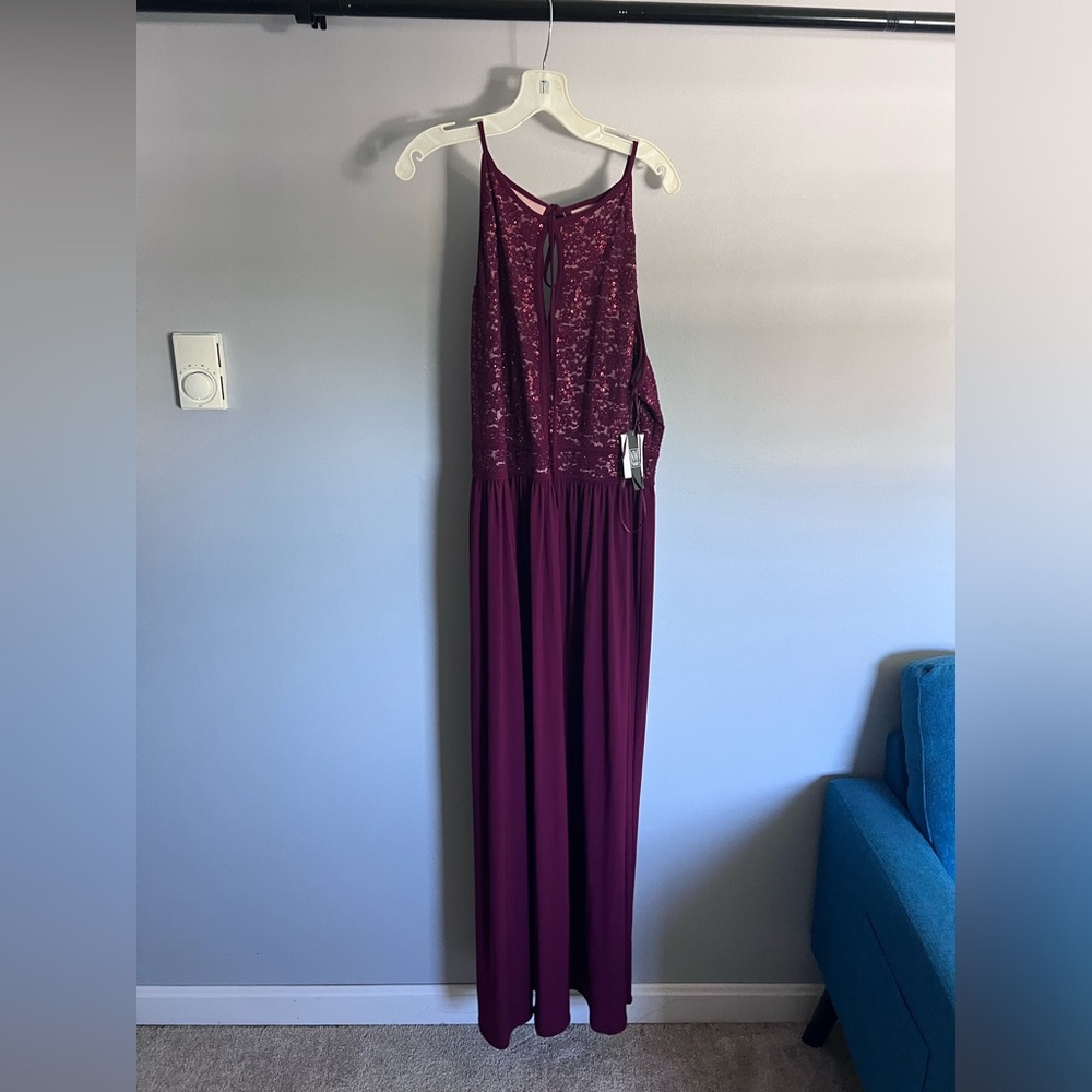 NWT, David’s Bridal Bridesmaid Dress, Wine/Nude, Size: 22W